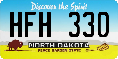 ND license plate HFH330