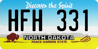 ND license plate HFH331
