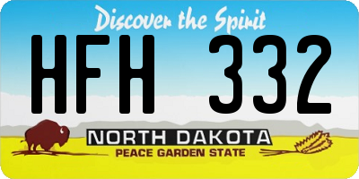 ND license plate HFH332