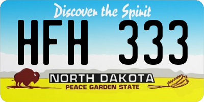 ND license plate HFH333