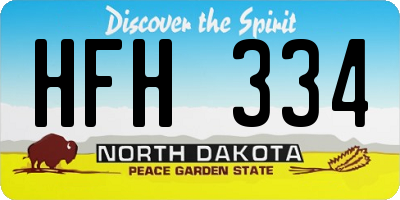 ND license plate HFH334