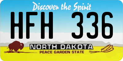 ND license plate HFH336