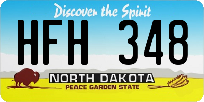 ND license plate HFH348