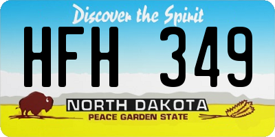 ND license plate HFH349