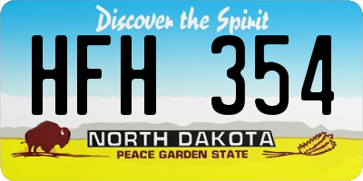 ND license plate HFH354