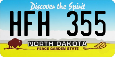 ND license plate HFH355