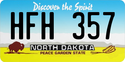 ND license plate HFH357