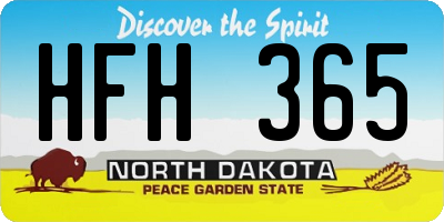 ND license plate HFH365