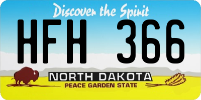 ND license plate HFH366