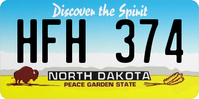 ND license plate HFH374