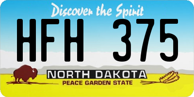 ND license plate HFH375