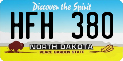 ND license plate HFH380