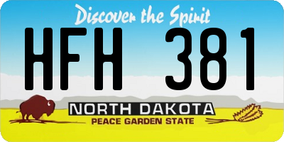 ND license plate HFH381
