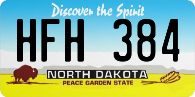 ND license plate HFH384