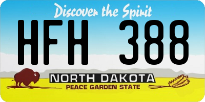 ND license plate HFH388
