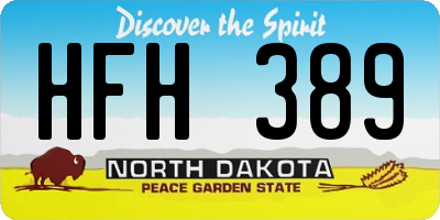 ND license plate HFH389