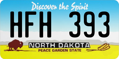 ND license plate HFH393