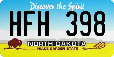 ND license plate HFH398