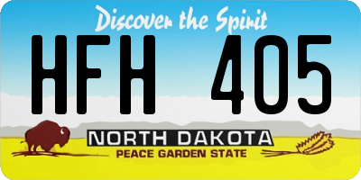 ND license plate HFH405