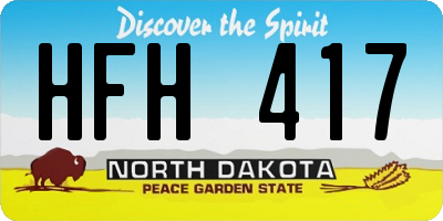 ND license plate HFH417