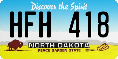 ND license plate HFH418