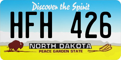 ND license plate HFH426