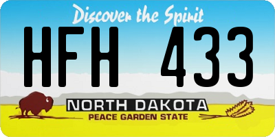 ND license plate HFH433