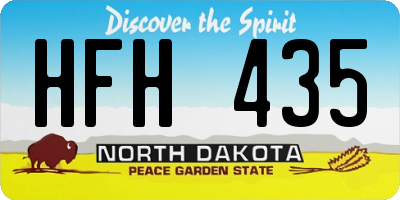 ND license plate HFH435