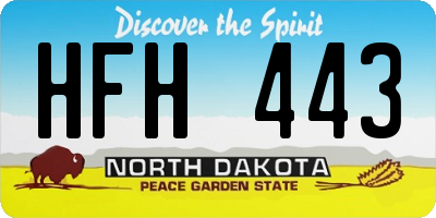 ND license plate HFH443