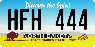 ND license plate HFH444