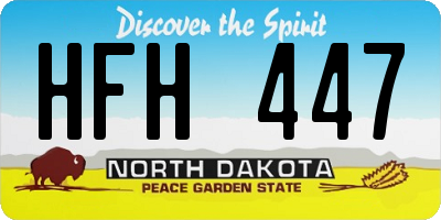 ND license plate HFH447
