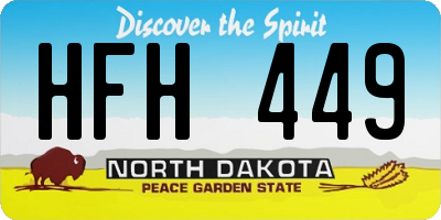 ND license plate HFH449