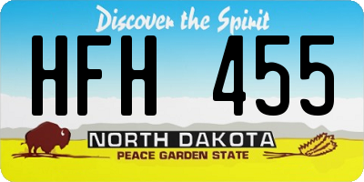 ND license plate HFH455