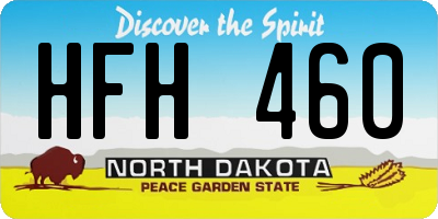 ND license plate HFH460