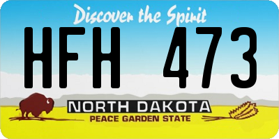 ND license plate HFH473