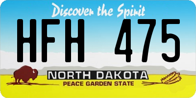 ND license plate HFH475