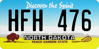 ND license plate HFH476