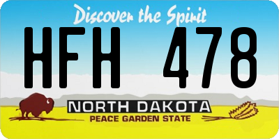 ND license plate HFH478