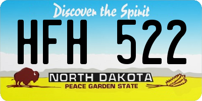 ND license plate HFH522