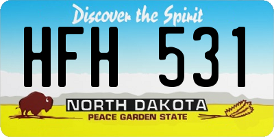 ND license plate HFH531
