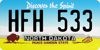 ND license plate HFH533