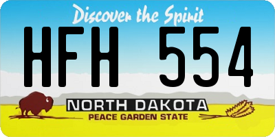 ND license plate HFH554