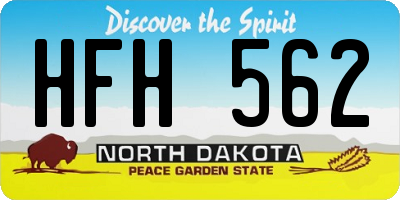 ND license plate HFH562