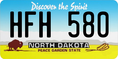 ND license plate HFH580