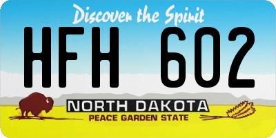 ND license plate HFH602