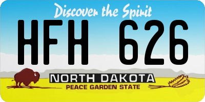 ND license plate HFH626