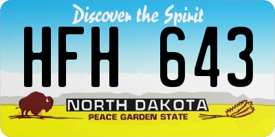ND license plate HFH643