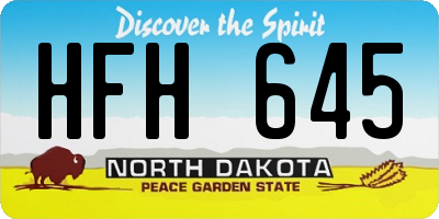 ND license plate HFH645