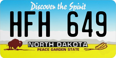ND license plate HFH649