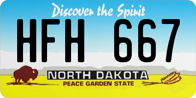 ND license plate HFH667